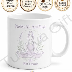 Yoga Sever İçin Kişiye Özel Baskılı Kupa Bardak Hediye