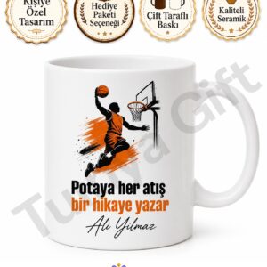 Basketbolcuya Hediye Kişiye Özel Baskılı Kupa Bardak Basketbol Hediyesi