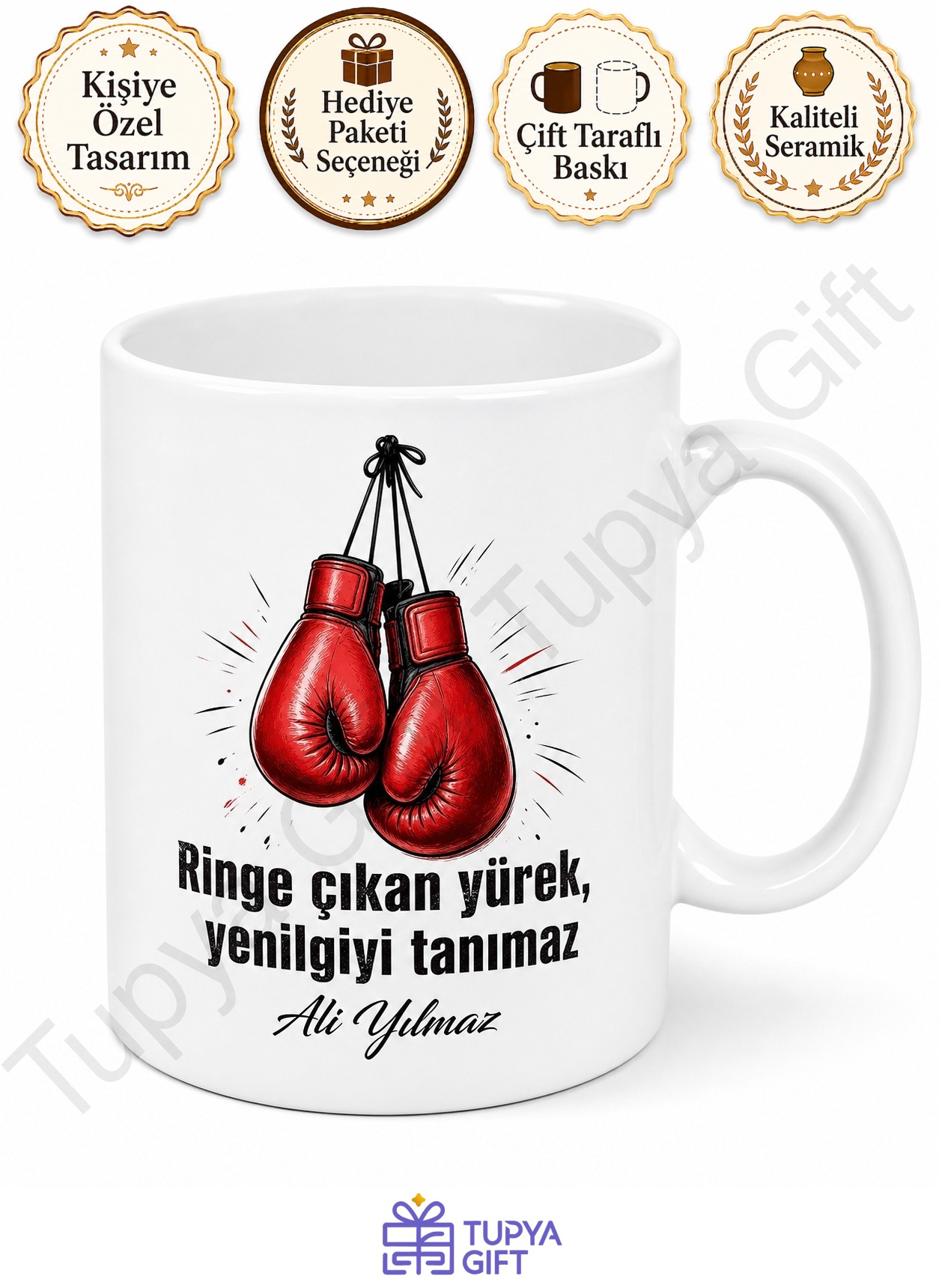 Boksöre Hediye Kişiye Özel Baskılı Kupa Bardak Boks Sporu Hediye