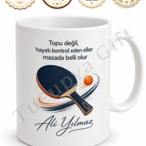 Masa Tenisi Oyuncusuna Hediye Baskılı Kupa Bardak Özel Tasarım