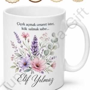 Çiçek Sever İçin Kişiye Özel Baskılı Kupa Bardak Hediye