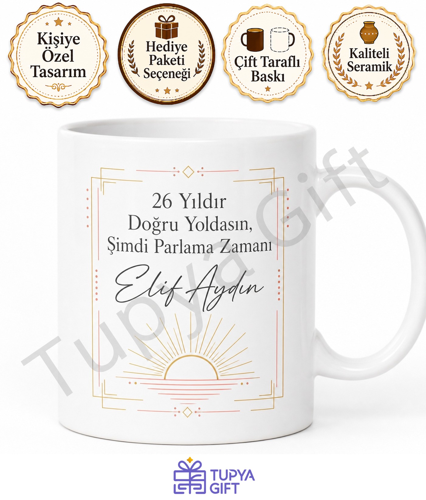 Motivasyon Yazılı 26 Yaş Doğum Günü Hediyesi Ofis Kupa Bardak