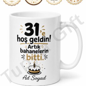 Espirili 31 Yaş Doğum Günü Hediyesi Baskılı Kupa Bardak Ofis Hediye