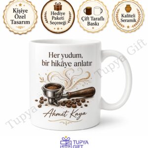 Barista Hediyesi Kişiye Özel Baskılı Kupa Bardak Kahve Sevenlere Hediye