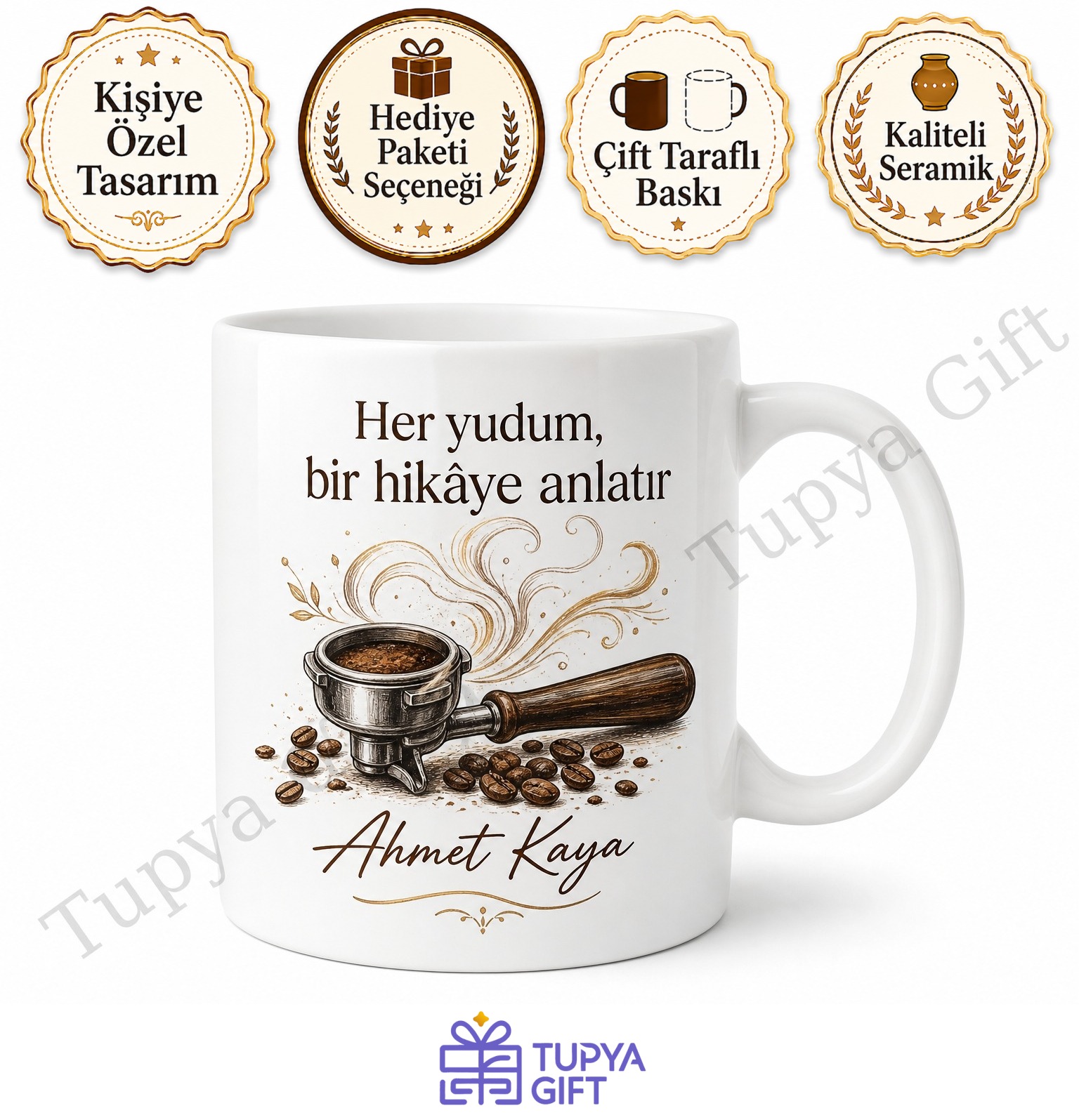 Barista Hediyesi Kişiye Özel Baskılı Kupa Bardak Kahve Sevenlere Hediye