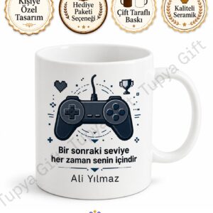 Gamer Hediyesi Kişiye Özel Baskılı Kupa Bardak Oyuncu Hediyesi Mug