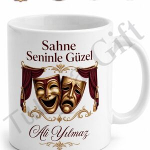 Tiyatrocu Hediyesi Kişiye Özel Baskılı Kupa Bardak Tiyatro Oyuncusu Hediye