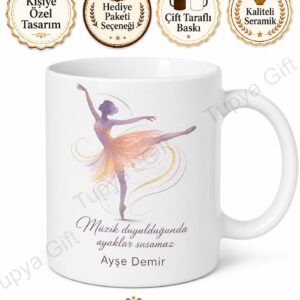 Dansçıya Hediye Kişiye Özel Baskılı Kupa Bardak Dans Temalı Hediye