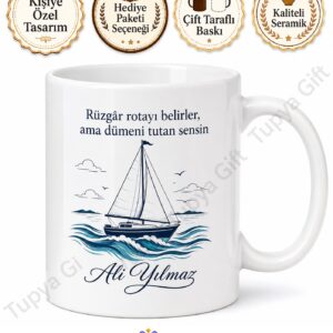 Yelkenci Hediyesi Kişiye Özel Baskılı Kupa Bardak Yelken Severler İçin