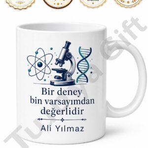 Bilim İnsanına Hediye Kişiye Özel Baskılı Kupa Bardak Bilim Temalı