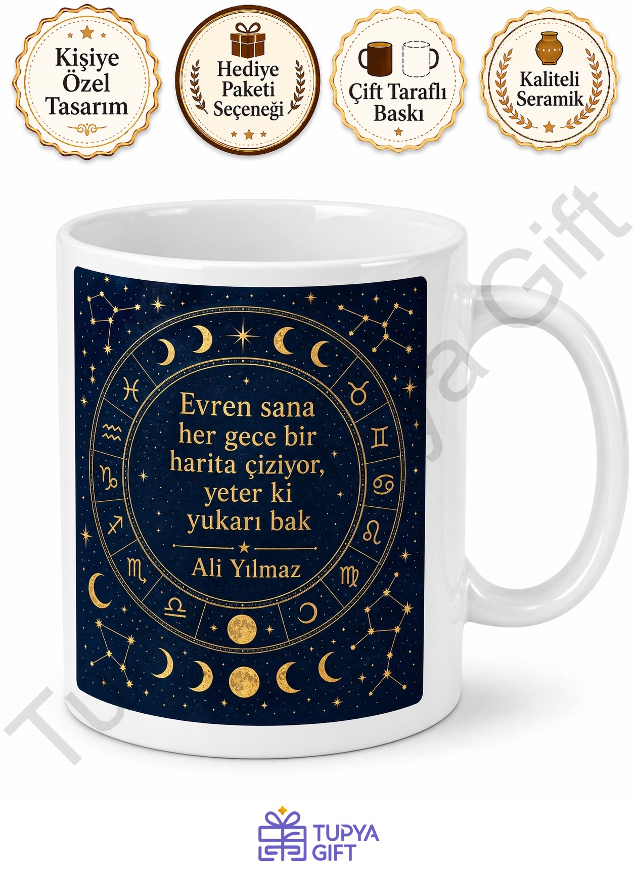 Astroloji Sever İçin Özel Baskılı Kupa Bardak Burç Hediye