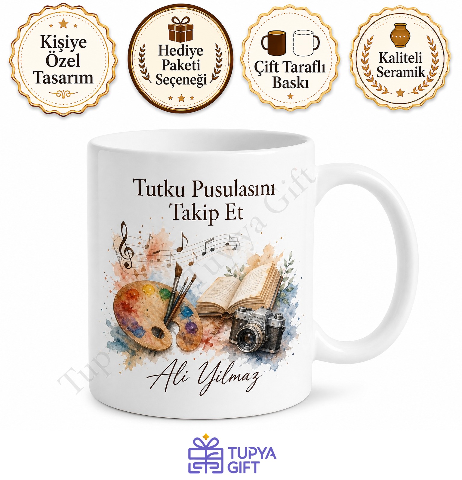 Hobi Temalı Kişiye Özel Baskılı Kupa Bardak Hediye Porselen Mug