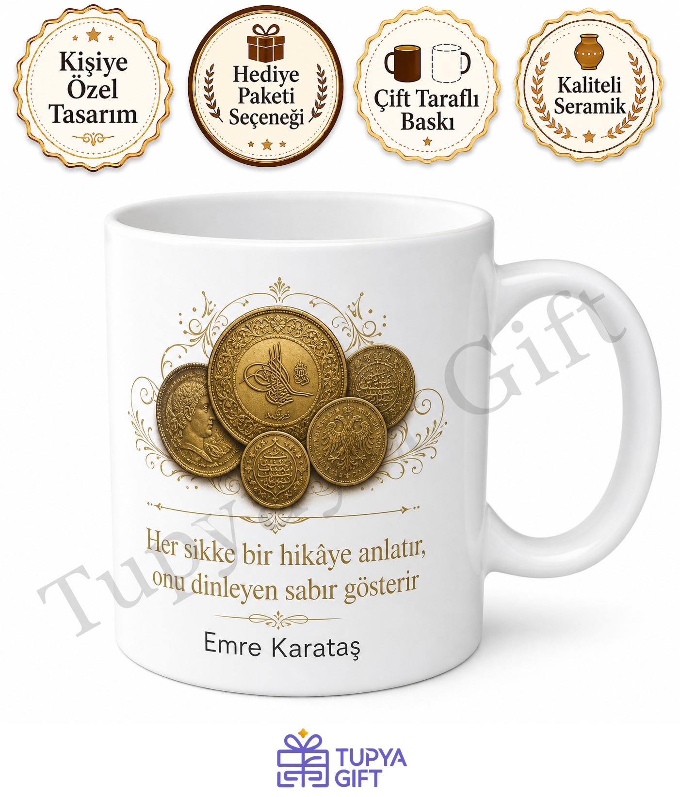 Numismat Hediyesi Kişiye Özel Baskılı Kupa Bardak Koleksiyoncu Hediye