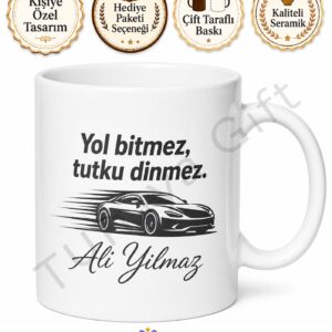 Araç Tutkunu İçin Kişiye Özel Baskılı Kupa Bardak Hediye