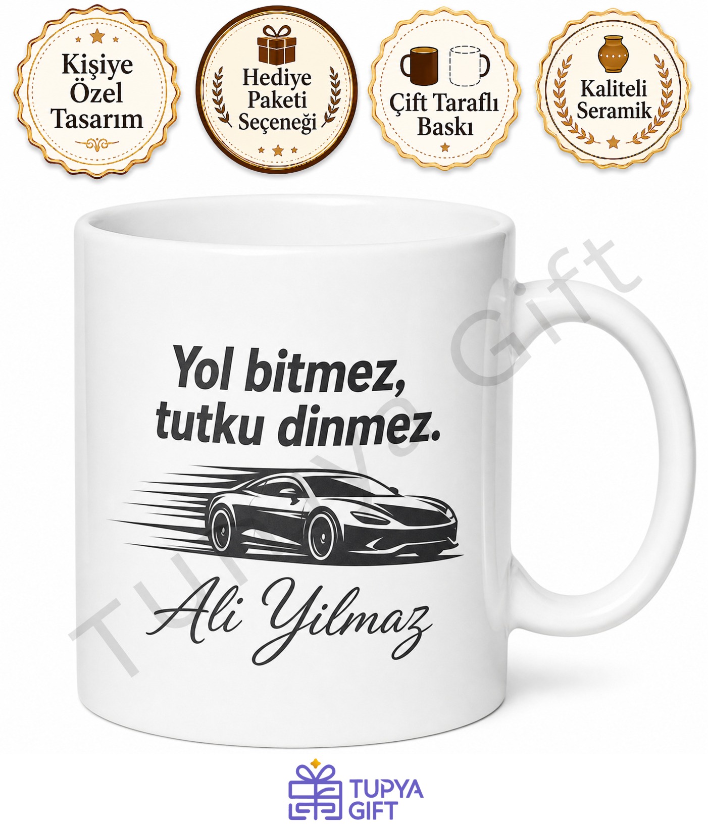 Araç Tutkunu İçin Kişiye Özel Baskılı Kupa Bardak Hediye
