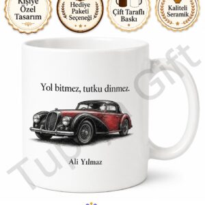 Araba Sever İçin Baskılı Kupa Bardak Hediye Otomobil Tutkunu Özel Tasarım