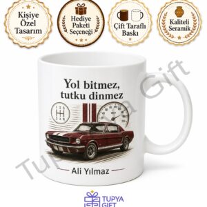 Klasik Araba Tutkunu İçin Özel Baskılı Porselen Kupa Bardak Hediye