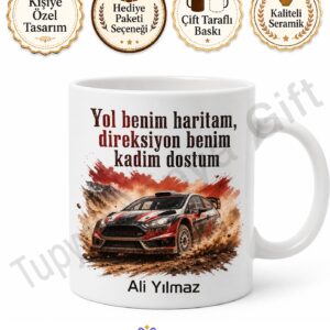 Ralli Tutkunu İçin Özel Baskılı Kupa Bardak Hediye Ralli Yarışı Sevenlere