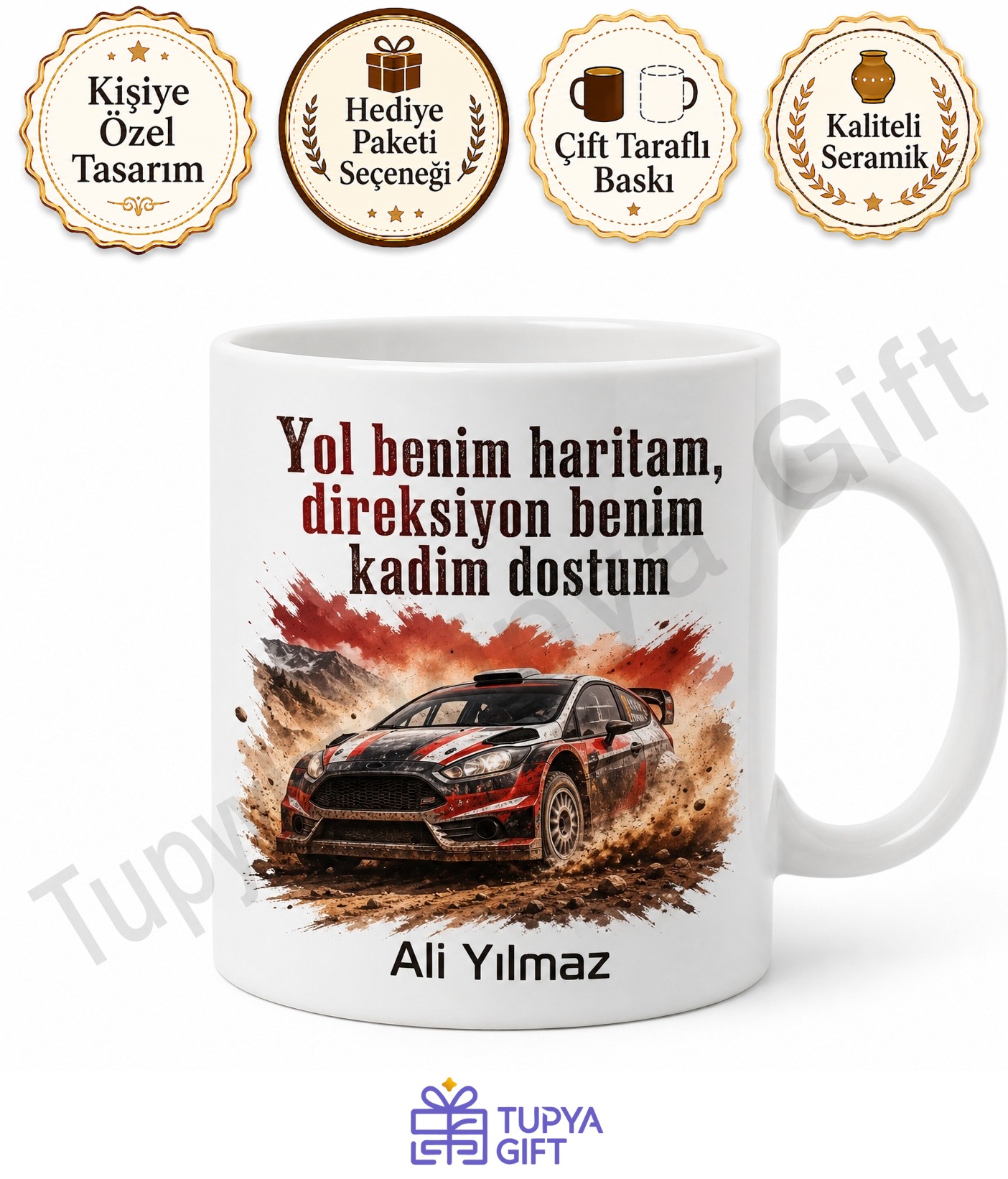 Ralli Tutkunu İçin Özel Baskılı Kupa Bardak Hediye Ralli Yarışı Sevenlere