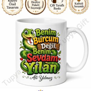 Yılan Burcu Değil Yılan Sever İçin Komik Baskılı Kupa Bardak Hediye