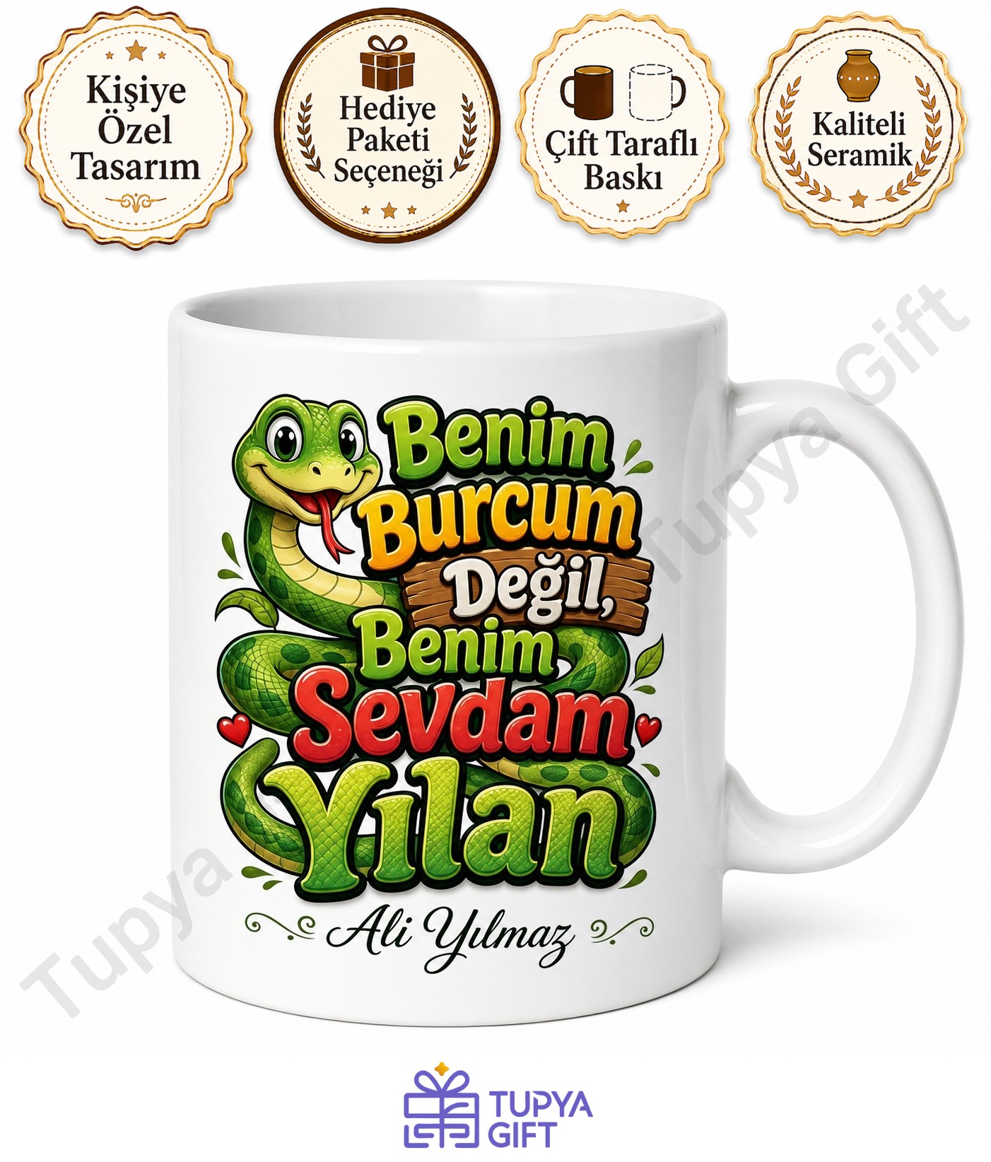 Yılan Burcu Değil Yılan Sever İçin Komik Baskılı Kupa Bardak Hediye