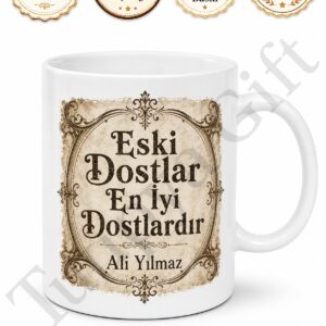 Vintage Temalı Kişiye Özel Baskılı Kupa Bardak Retro Nostalji Hediye