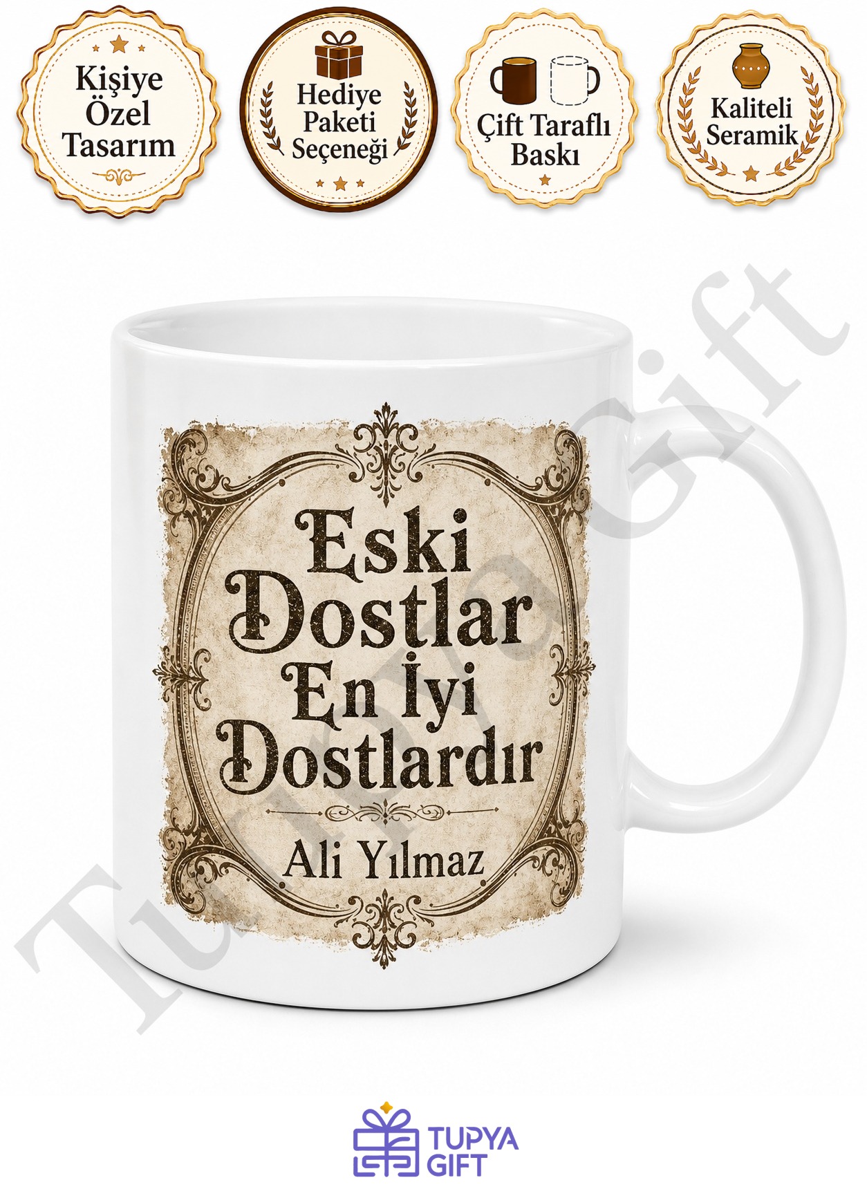 Vintage Temalı Kişiye Özel Baskılı Kupa Bardak Retro Nostalji Hediye
