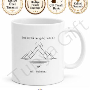 Minimalist Tasarım Baskılı Kupa Bardak Özel Tasarım Hediye Porselen Mug