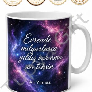 Nebula Desenli Kişiye Özel Baskılı Kupa Bardak Uzay Hediye