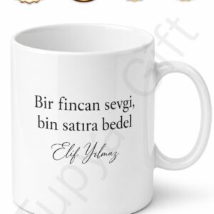 Şiir Yazılı Kişiye Özel Baskılı Kupa Bardak Hediye Porselen Mug