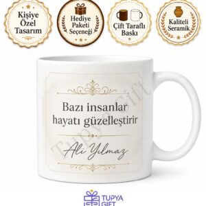 Özel Mesaj Yazılı Baskılı Kupa Bardak Hediye Kişiye Özel Tasarım