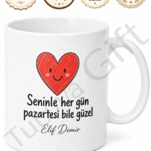 Komik Aşk Sözü Yazılı Kişiye Özel Baskılı Kupa Bardak Sevgiliye Hediye