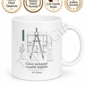 İç Mimar Temalı Kişiye Özel Baskılı Kupa Bardak Hediye