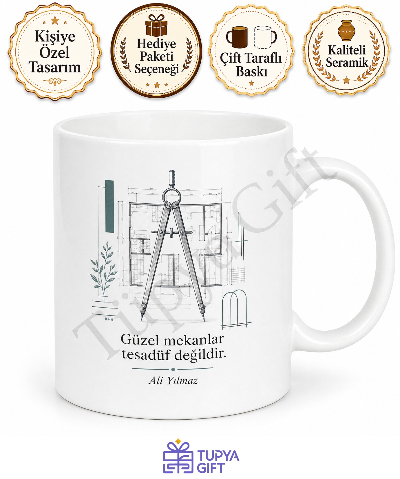 İç Mimar Temalı Kişiye Özel Baskılı Kupa Bardak Hediye