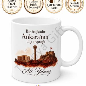 Ankara Temalı Kişiye Özel Baskılı Kupa Bardak Hediye