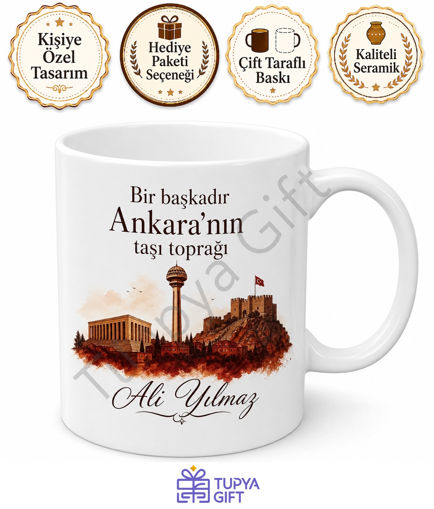 Ankara Temalı Kişiye Özel Baskılı Kupa Bardak Hediye