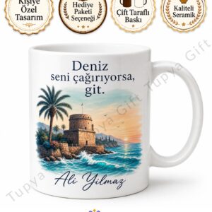 Antalya Temalı Kişiye Özel Baskılı Kupa Bardak Hediye