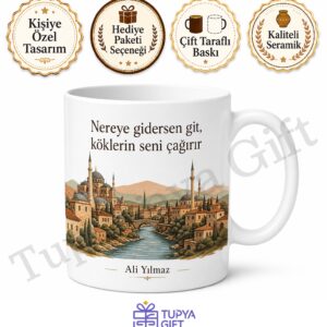 Memleket Temalı Kişiye Özel Baskılı Kupa Bardak Hediye