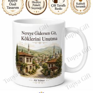 Memleketini Özleyene Hediye Baskılı Kupa Bardak Memleket Özlemi Porselen Mug