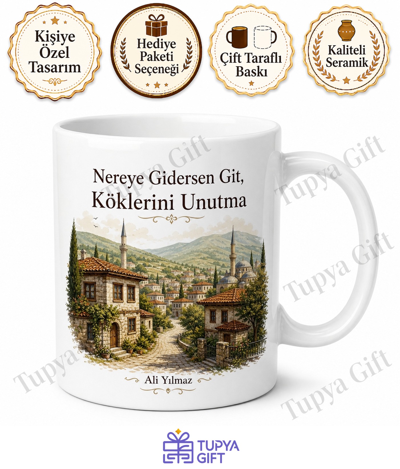 Memleketini Özleyene Hediye Baskılı Kupa Bardak Memleket Özlemi Porselen Mug