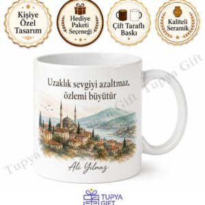 Gurbetçiye Hediye Kişiye Özel Baskılı Kupa Bardak Yurt Dışı Hatıra