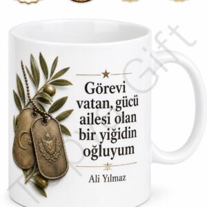 Asker Babasına Hediye Baskılı Kupa Bardak Askerlik Hatıra Hediyesi