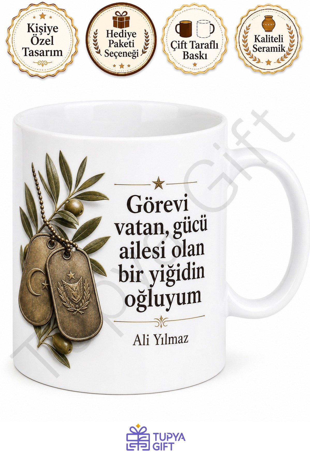 Asker Babasına Hediye Baskılı Kupa Bardak Askerlik Hatıra Hediyesi