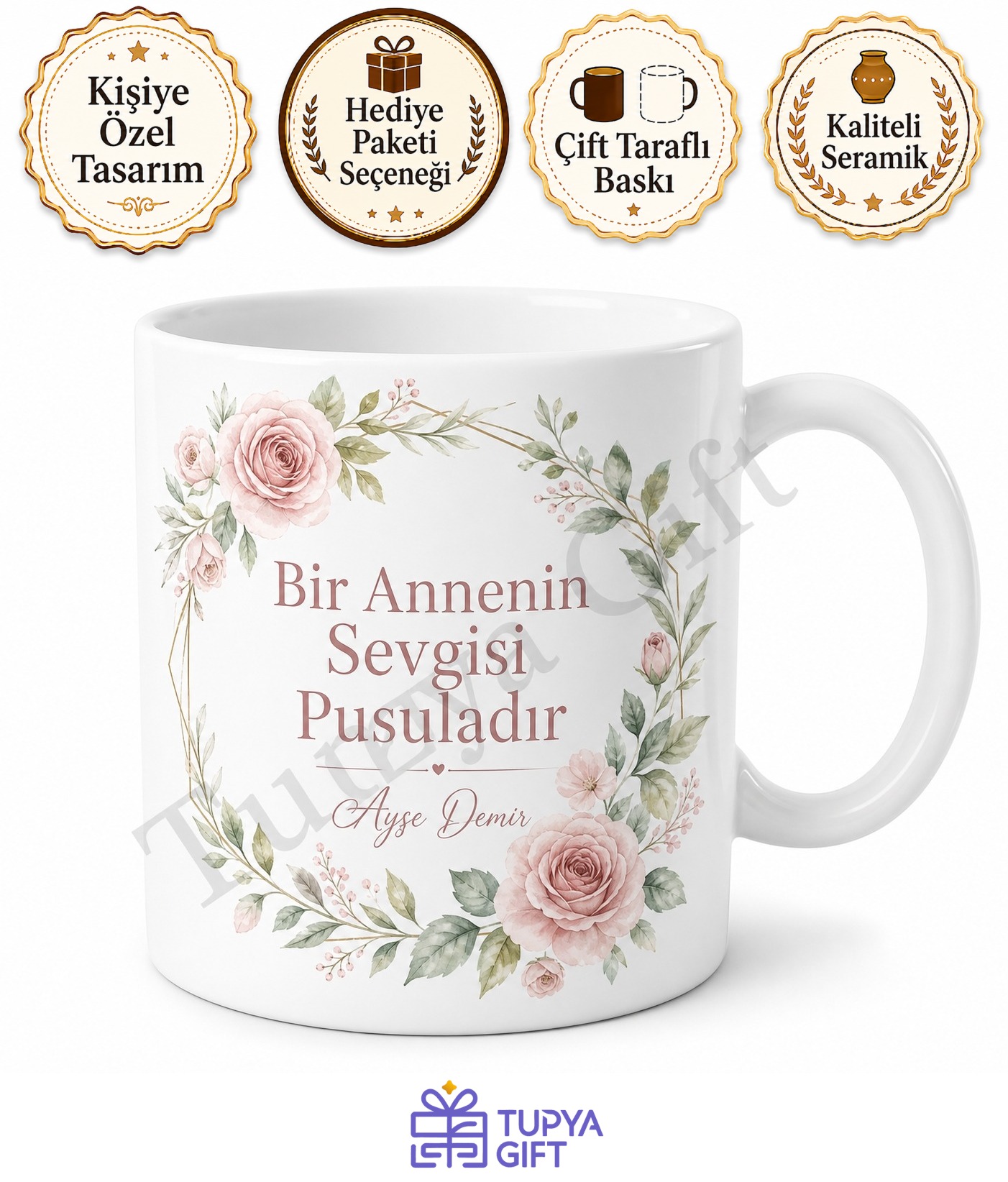 Süper Anne Yazılı Kişiye Özel Baskılı Kupa Bardak Anneler Günü Hediye