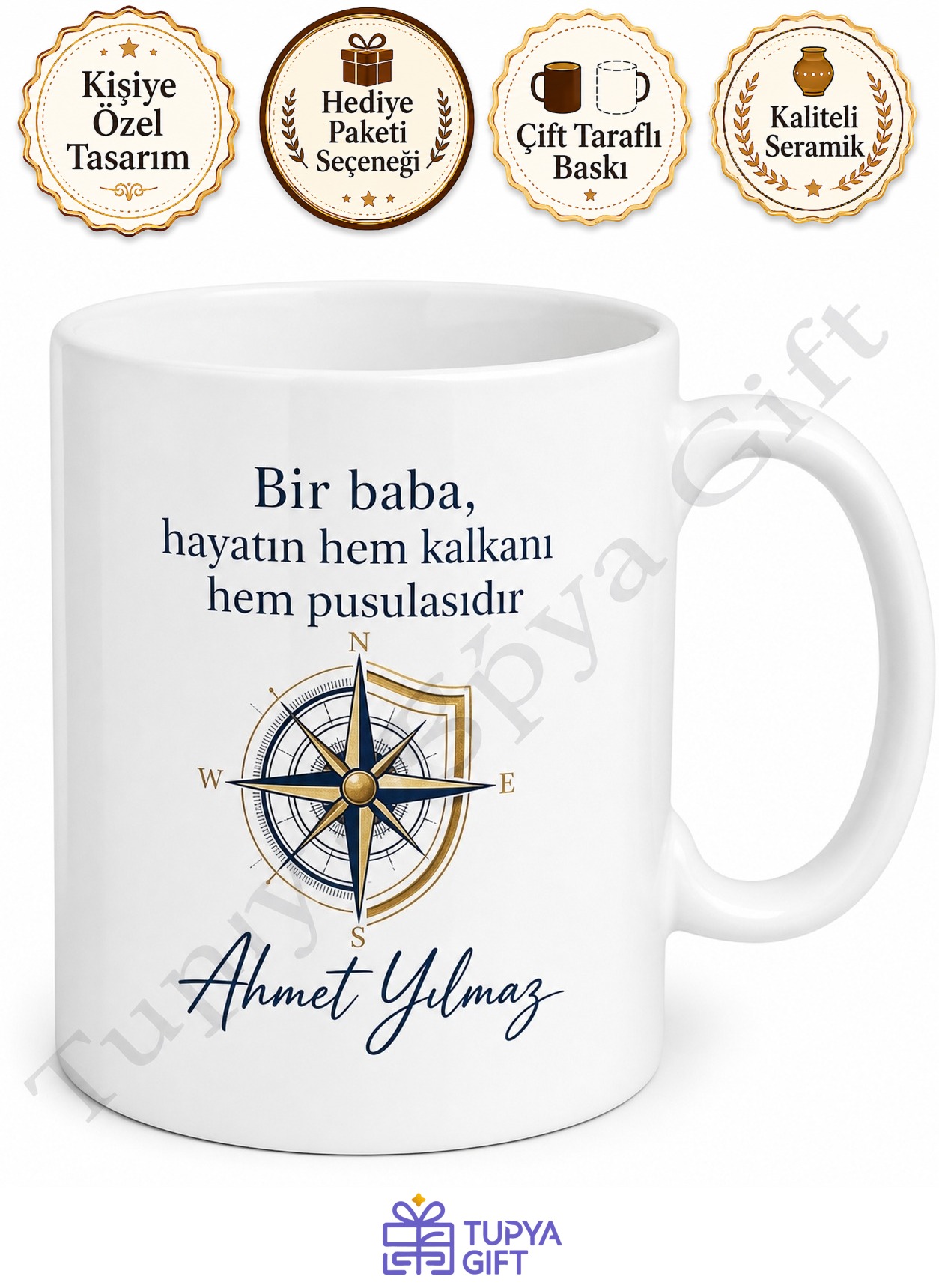Dünyanın En İyi Babası Yazılı Baskılı Kupa Bardak Babalar Günü Hediye