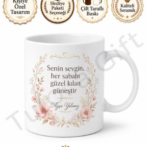 Dünyanın En İyi Annesi Yazılı Baskılı Kupa Bardak Hediye Anneye Özel Tasarım