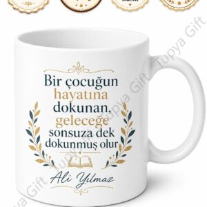 Dünyanın En İyi Öğretmeni Yazılı Kupa Bardak Baskılı Öğretmenler Günü Hediye