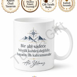 Dünyanın En İyi Abisi Yazılı Baskılı Kupa Bardak Abiye Hediye