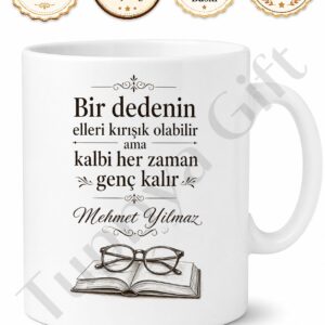 Dünyanın En İyi Dedesi Yazılı Kupa Bardak Dedeye Özel Hediye