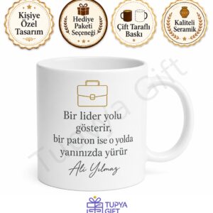 Yılın En İyi Patronu Yazılı Baskılı Kupa Bardak Hediye Patron Günü